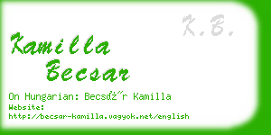 kamilla becsar business card